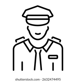 A linear style icon of police