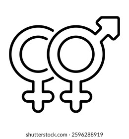 A linear style icon of a pride symbol 