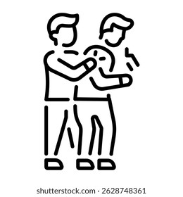 A linear style icon of providing assistance