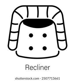 A linear style icon of recliner 