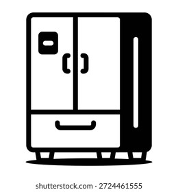 A linear style icon of a refrigerator