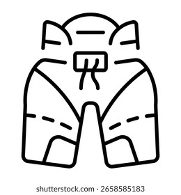 Un icono de estilo lineal que representa la guardia abdominal