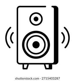 A linear style icon representing ai speaker