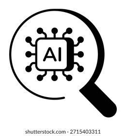 Um ícone de estilo linear representando a pesquisa ai
