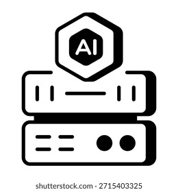 Um ícone de estilo linear representando o banco de dados do ai