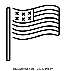 A linear style icon representing american ensign