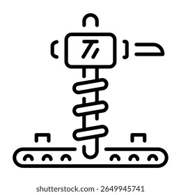 Ein lineares Stilsymbol, das den Bohrer darstellt