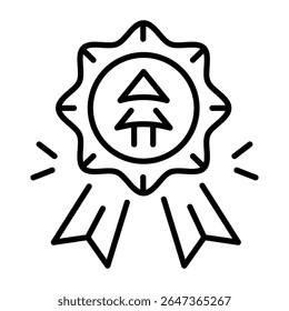 Un icono de estilo lineal que representa la insignia