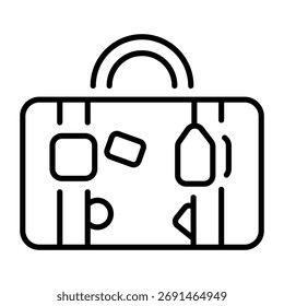 A linear style icon representing baggage
