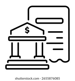 A linear style icon representing bank statement