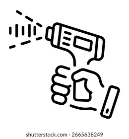 A linear style icon representing barcode scanner