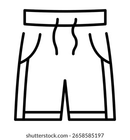 Un icono de estilo lineal que representa los pantalones cortos de baloncesto