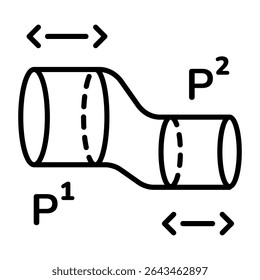 A linear style icon representing bernoulli equation 