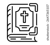 A linear style icon representing bible