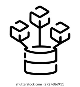 Un icono de estilo lineal que representa big data