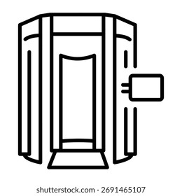 A linear style icon representing body scanner