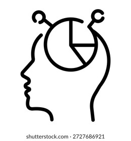 Un icono de estilo lineal que representa la inteligencia empresarial