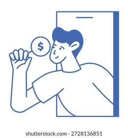 Ein lineares Symbol für Geschäftschancen 


