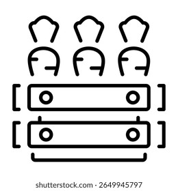 A linear style icon representing carrot basket
