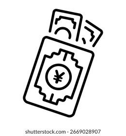 Ein lineares Stilsymbol, das den chinesischen Umschlag darstellt