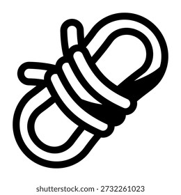 Un icono de estilo lineal que representa la cuerda de escalada