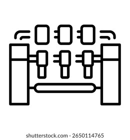 A linear style icon representing combing machine