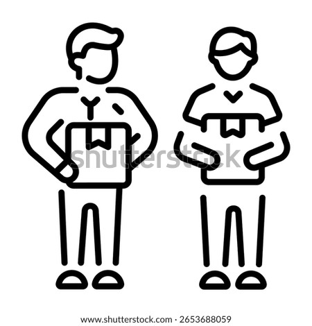 A linear style icon representing coworkers