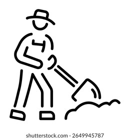 Um ícone de estilo linear que representa o cultivo