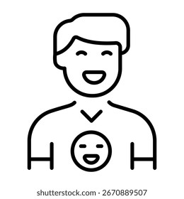 Un icono de estilo lineal que representa la satisfacción del Cliente