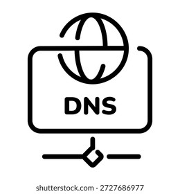 Um ícone de estilo linear representando dns 