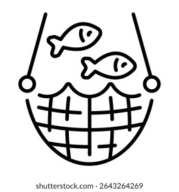 Un icono de estilo lineal que representa dragnet