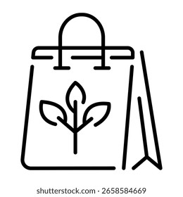 Ein lineares Symbol, das den Öko-Einkauf darstellt