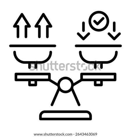 A linear style icon representing equilibrium point