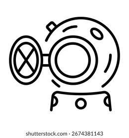 Um ícone de estilo linear que representa o pod de escape