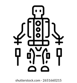 A linear style icon representing exoskeleton