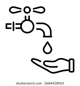 Un icono de estilo lineal que representa el grifo