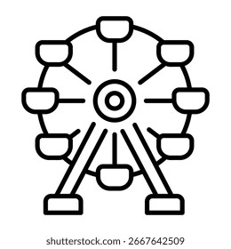 Um ícone de estilo linear que representa a roda- gigante