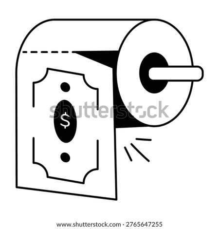 A linear style icon representing filthy rich 


