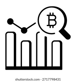 Um ícone de estilo linear que representa a análise financeira