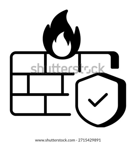 A linear style icon representing firewall protection