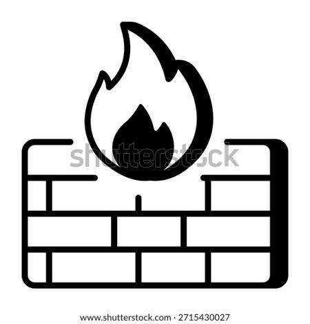 A linear style icon representing firewall