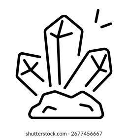 Un icono de estilo lineal que representa gemas