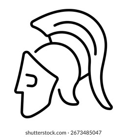 Ein lineares Symbol, das den griechischen Helm darstellt