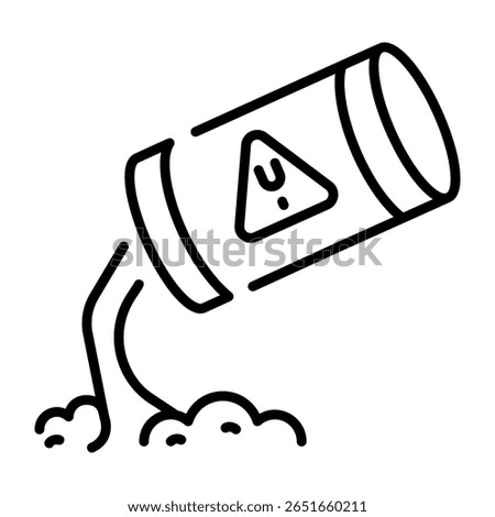 A linear style icon representing hazardous liquid