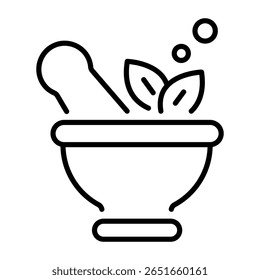A linear style icon representing herbal medicine