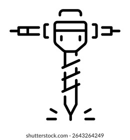 Um ícone de estilo linear que representa um trago de gelo