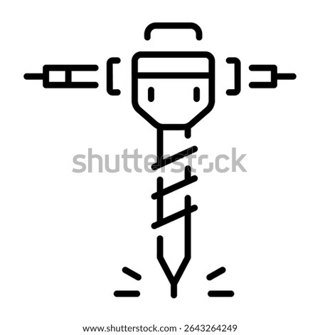 A linear style icon representing ice auger