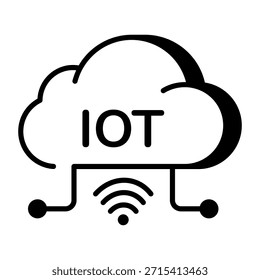 Um ícone de estilo linear representando a rede iot