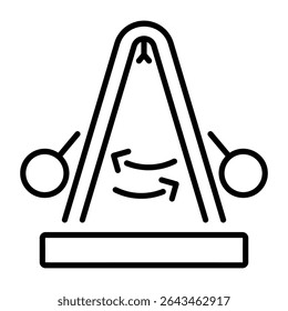Un icono de estilo lineal que representa la energía cinética 