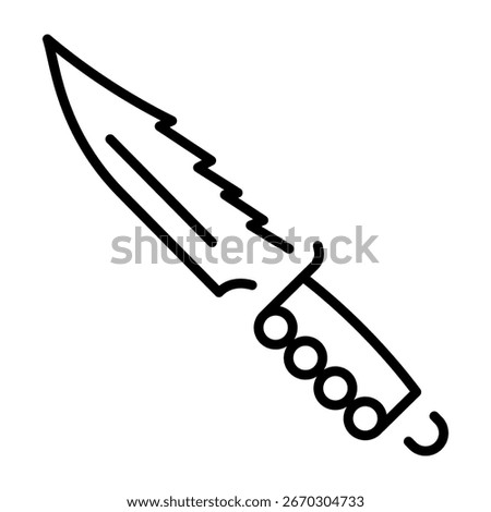 A linear style icon representing knife